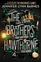 Cover of the Brothers Hawthorne featuring stylized text with vines, a crown, a lantern, pocket watch, and lock weaving throughout the title