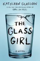 Cover of the glass girl featuring a cracked glass cup on a blue background with the title written in black, scraggly handwriting